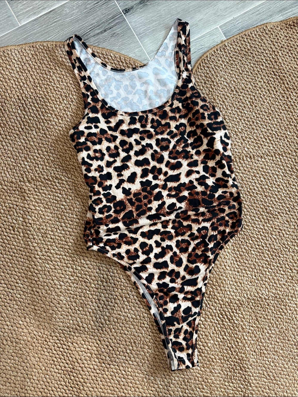 Kids Leopard Print One-Piece Swimsuit - Brown/Black